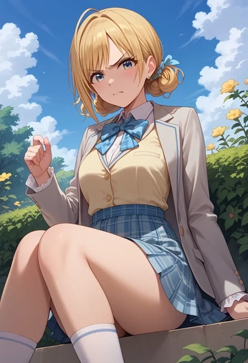 idolmaster,ohtsuki_yui,spring,student uniform,blazer  - AI generated anime art