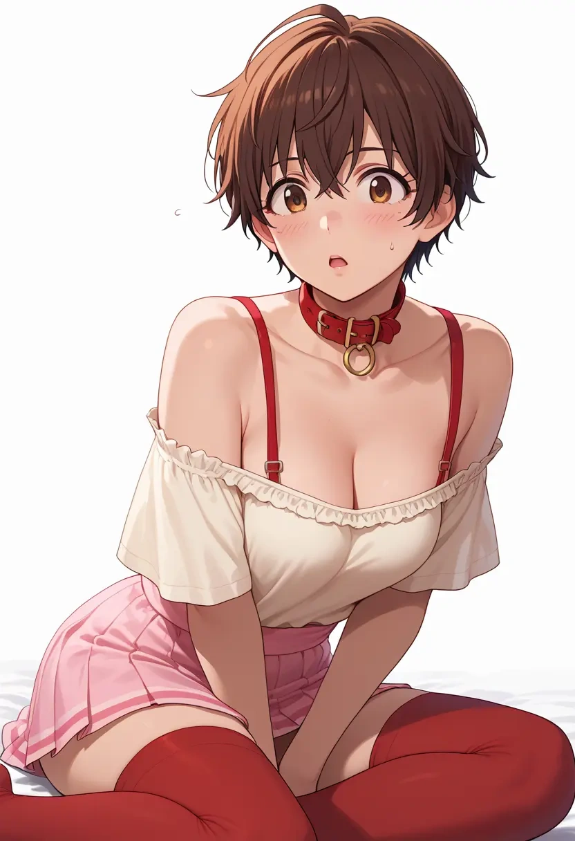 idolmaster,oikawa_shizuku,collar,oversized,Thigh garters  - 