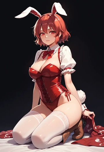 touhou,okazaki_yumemi,bunny girl  - AI generated anime art