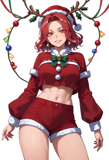 touhou,okazaki_yumemi,Christmas,red velvet shorts  - AI generated anime art