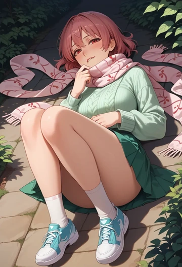 touhou,okazaki_yumemi,spring,student uniform,knit sweater  - AI generated anime art