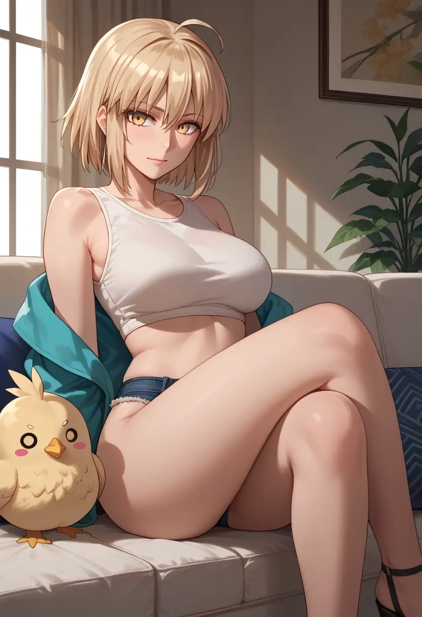 fate_(series),okita_souji_(fate),crop top  - 