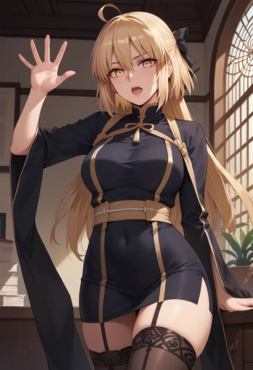 fate_(series),okita_souji_(fate),secretary, stockings  - AI generated anime art