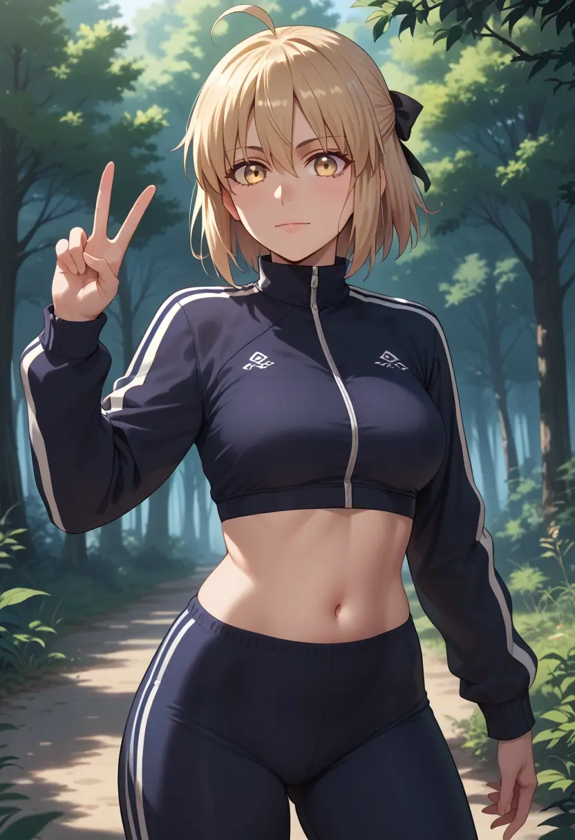 fate_(series),okita_souji_(koha_ace),athletic,track suit  - 