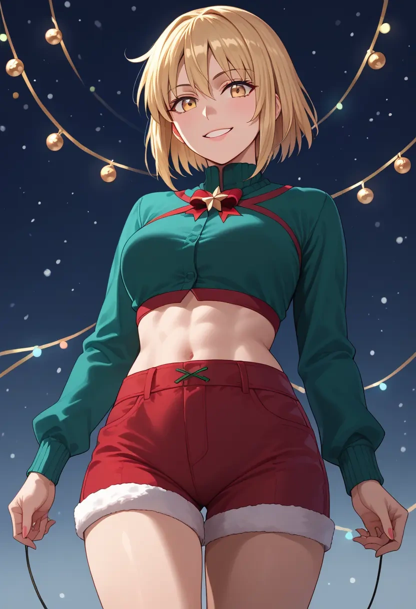 fate_(series),okita_souji_(koha_ace),Christmas,red velvet shorts  - 