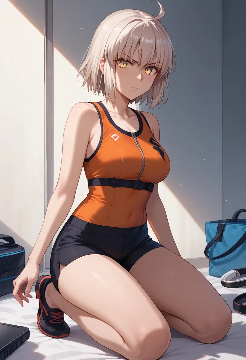 fate_(series),okita_souji_alter_(fate),athletic,shorts,sexy  - 