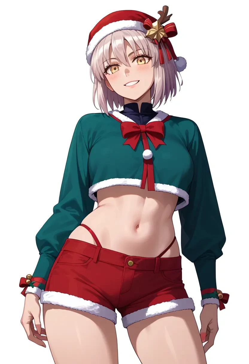 fate_(series),okita_souji_alter_(fate),Christmas,red velvet shorts  - 