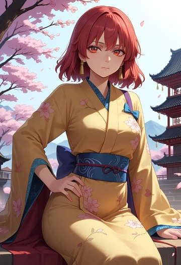 touhou,onozuka_komachi,kimono  - AI generated anime art