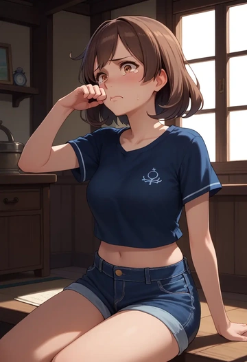 kantai_collection,ooi_(kancolle),denim shorts  - AI generated anime art