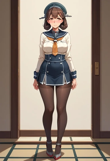 kantai_collection,ooi_(kancolle),shorts, pantyhose  - AI generated anime art