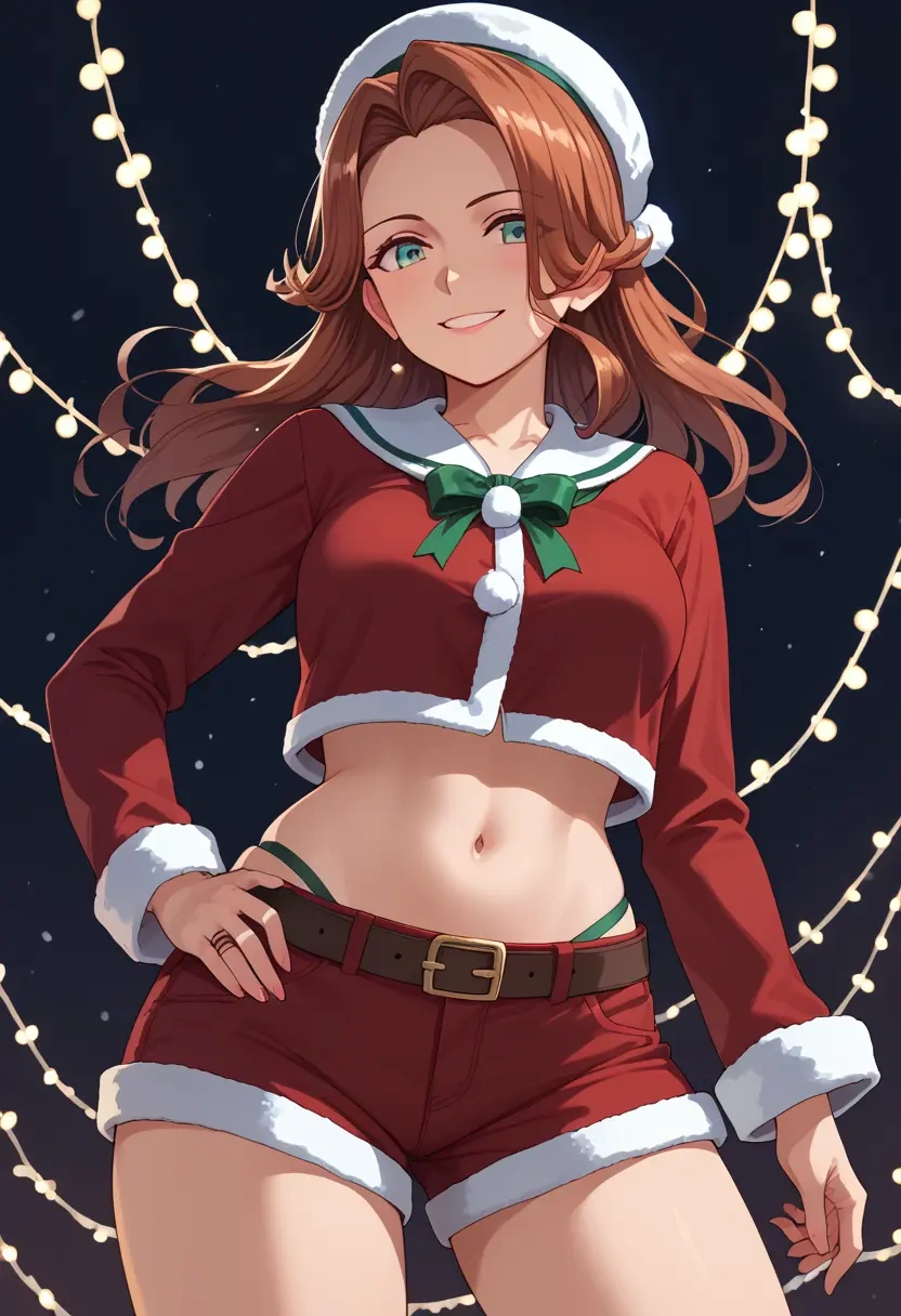 kantai_collection,ooi_(kancolle),Christmas,red velvet shorts  - 