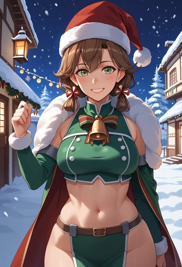 kantai_collection,ooi_(kancolle),Christmas,dress  - AI generated anime art