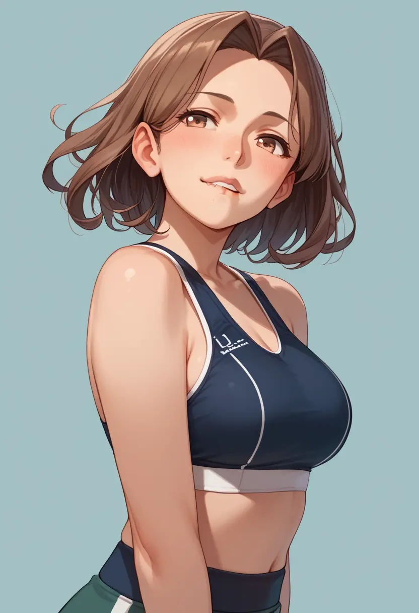 kantai_collection,ooi_(kancolle),sports bra,high-waisted leggings  - 