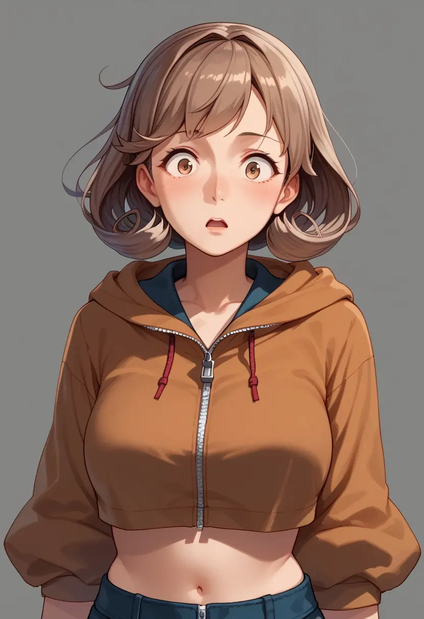 kantai_collection,ooi_(kancolle),crop hoodie,shorts  - 