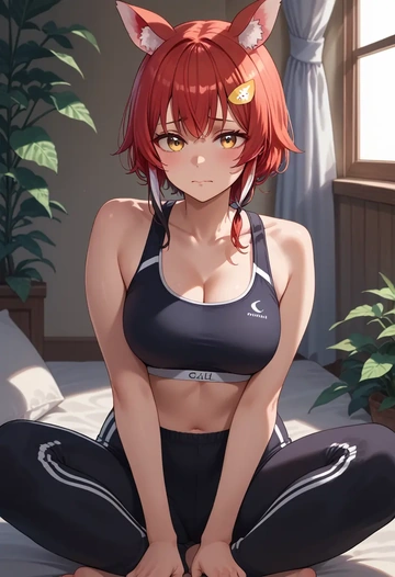 hololive,ookami_mio,athletic,track suit  - AI generated anime art