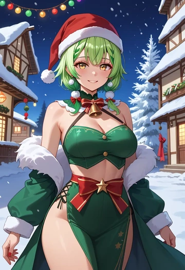 hololive,ookami_mio,Christmas,dress  - AI generated anime art