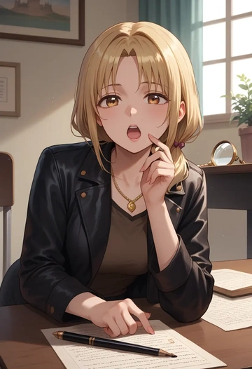 yuru_yuri,oomuro_sakurako,detective  - AI generated anime art