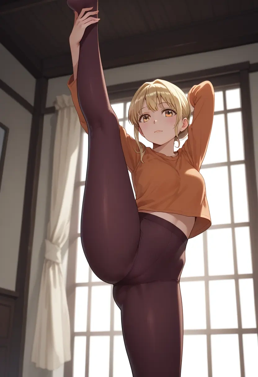 yuru_yuri,oomuro_sakurako,yoga, standing split,sexy,  - 