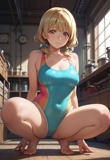 yuru_yuri,oomuro_sakurako,swimsuit,sexy  - AI generated anime art