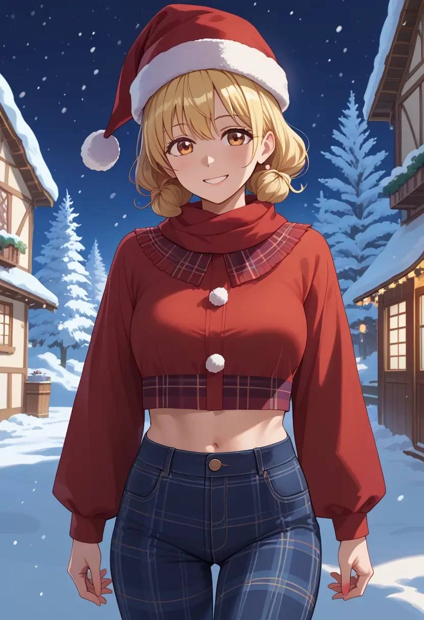 yuru_yuri,oomuro_sakurako,Christmas,plaid trousers  - 