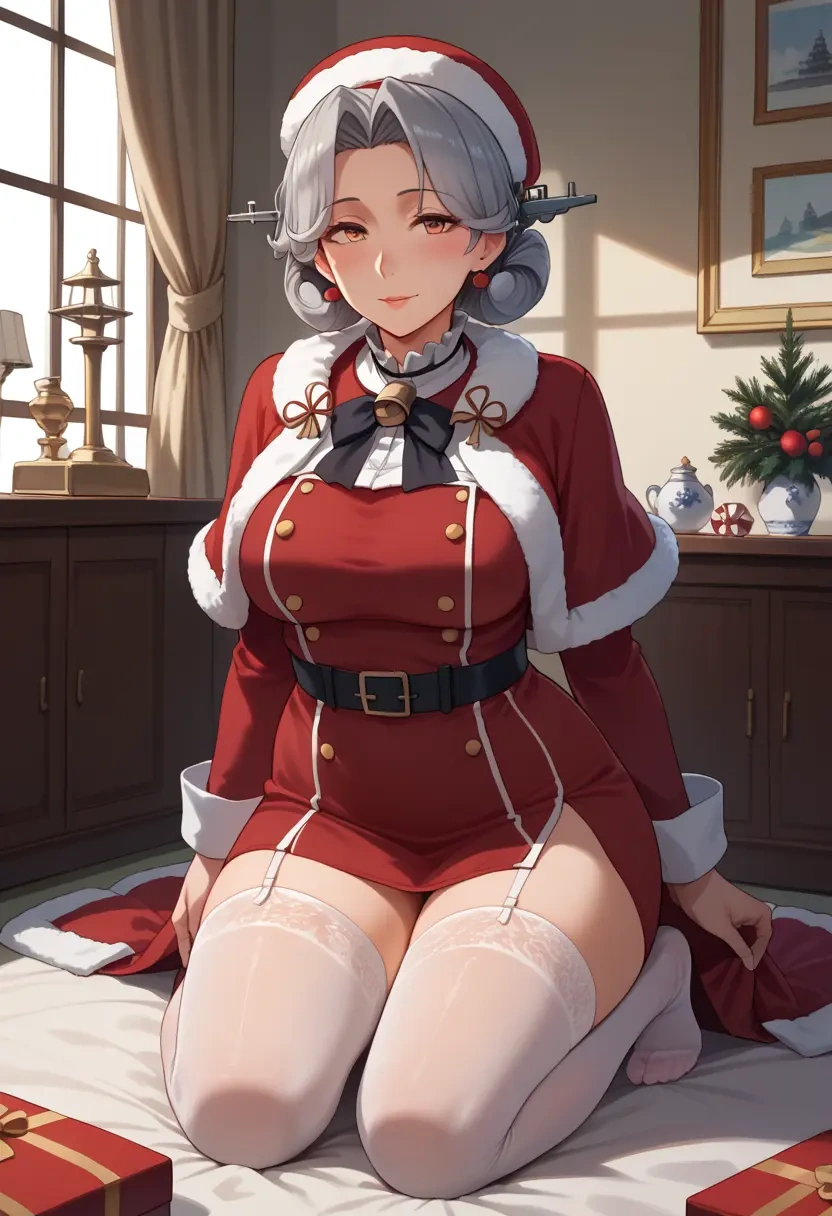 kantai_collection,ooshio_(kancolle),Christmas,sexy, stockings,  - 