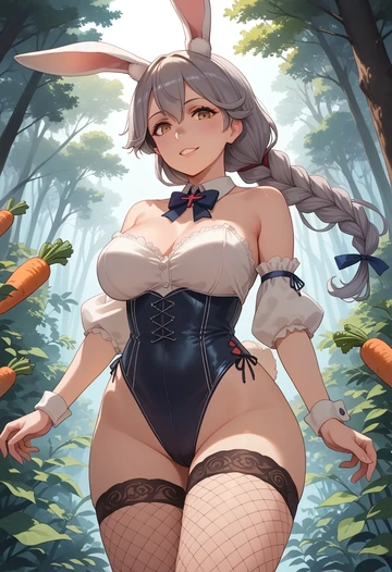 kantai_collection,ooshio_(kancolle),bunny girl, sexy,stockings  - AI generated anime art