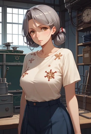 kantai_collection,ooshio_(kancolle),handwritten script shirt,dolphin shorts  - AI generated anime art