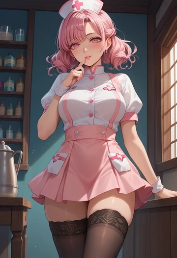 project_sekai,ootori_emu,nurse pantyhose,mini skirt, sexy  - AI generated anime art