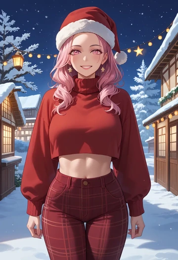 project_sekai,ootori_emu,Christmas,plaid trousers  - AI generated anime art