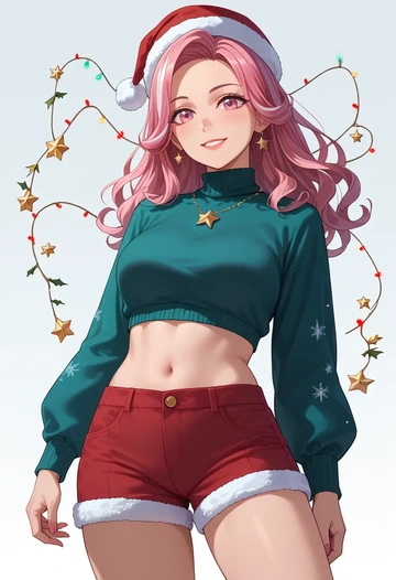 project_sekai,ootori_emu,Christmas,red velvet shorts  - AI generated anime art