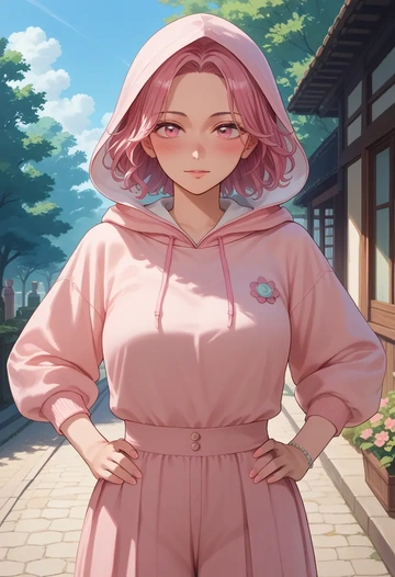 project_sekai,ootori_emu,crop windbreaker,shorts  - AI generated anime art