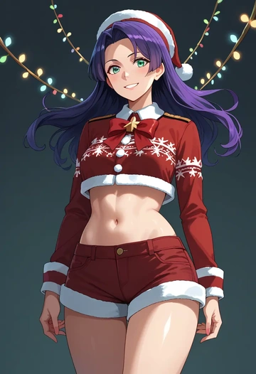 kantai_collection,ooyodo_(kancolle),Christmas,red velvet shorts  - AI generated anime art