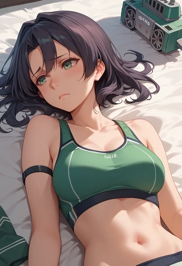 kantai_collection,ooyodo_(kancolle),sports bra,wide-leg joggers  - AI generated anime art