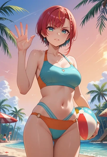 hololive,oozora_subaru,bikini  - AI generated anime art