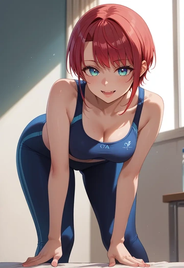 hololive,oozora_subaru,yoga shorts, bra  - AI generated anime art