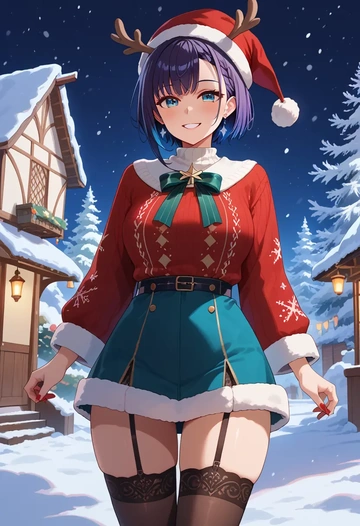 hololive,oozora_subaru,sweater,stockings,Thigh garters  - AI generated anime art