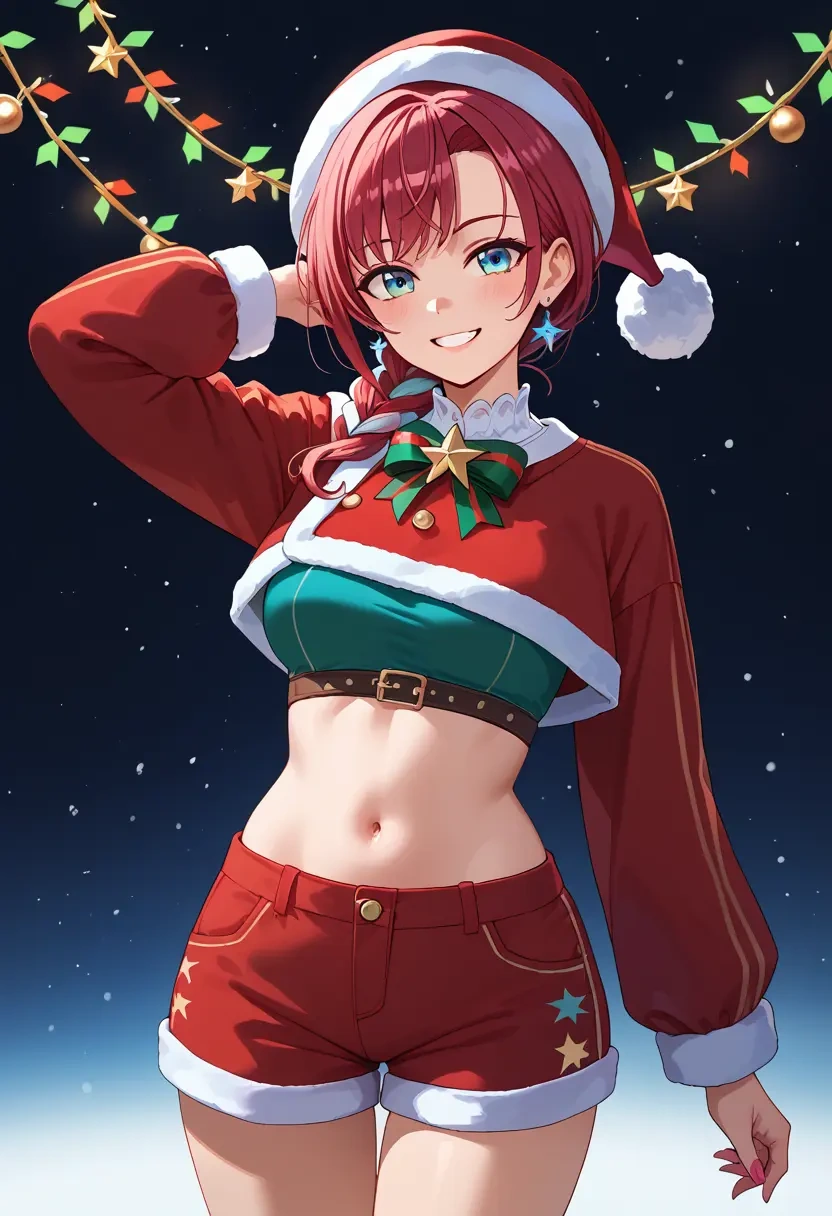 hololive,oozora_subaru,Christmas,red velvet shorts  - 