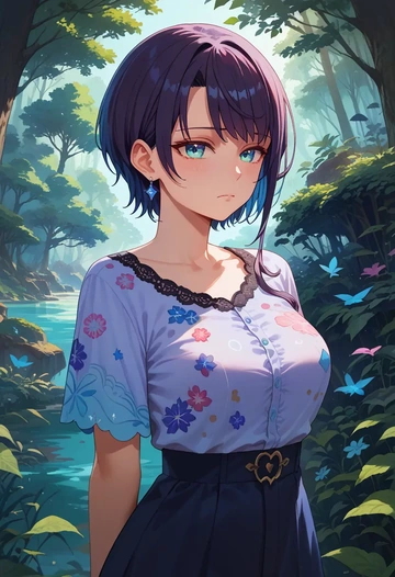 hololive,oozora_subaru,silk graffiti shirt,dolphin shorts  - AI generated anime art