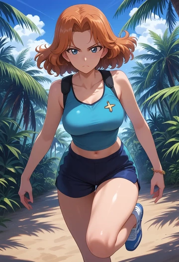 girls_und_panzer,orange_pekoe_(girls_und_panzer),athletic,shorts,sexy  - AI generated anime art