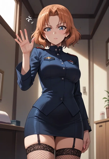 girls_und_panzer,orange_pekoe_(girls_und_panzer),secretary,stockings,sexy, panties  - AI generated anime art