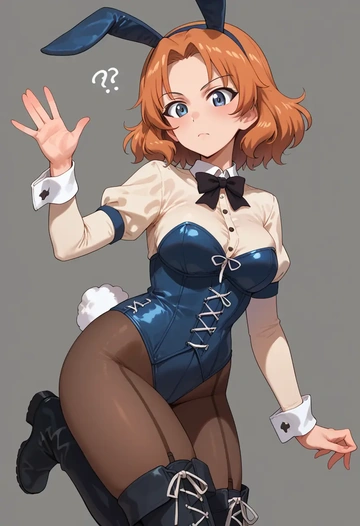 girls_und_panzer,orange_pekoe_(girls_und_panzer),bunny girl  - AI generated anime art