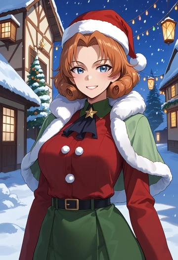 girls_und_panzer,orange_pekoe_(girls_und_panzer),Christmas,dress  - AI generated anime art