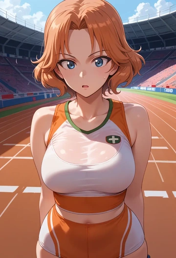 girls_und_panzer,orange_pekoe_(girls_und_panzer),tankini top,board shorts  - AI generated anime art