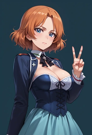 girls_und_panzer,orange_pekoe_(girls_und_panzer),corset,bustier,long tulle skirt  - AI generated anime art