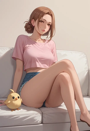 kill_me_baby,oribe_yasuna,crop top  - AI generated anime art