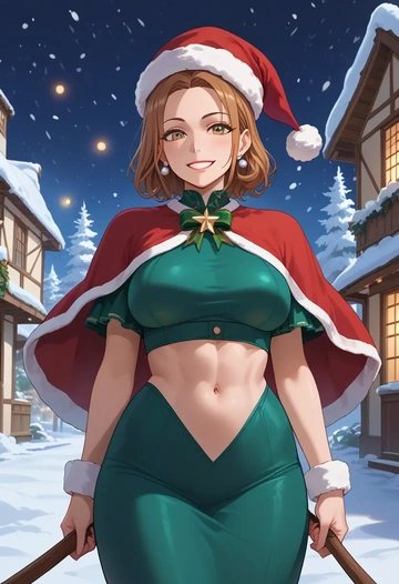 kill_me_baby,oribe_yasuna,Christmas,dress  - AI generated anime art