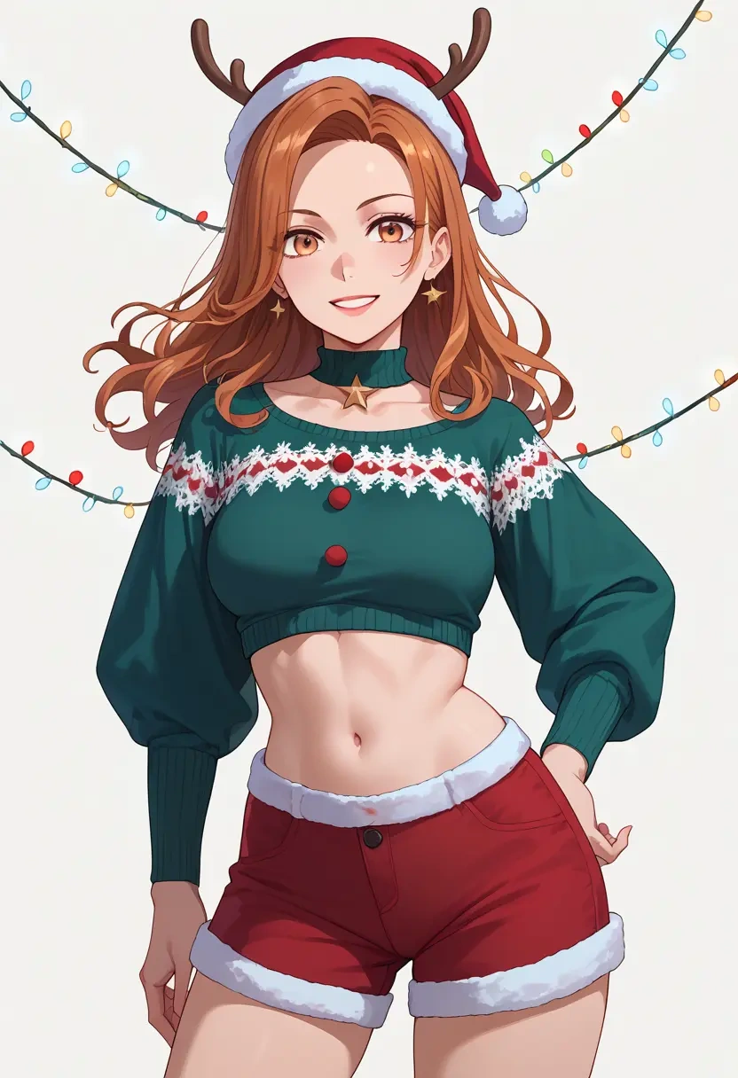 kill_me_baby,oribe_yasuna,Christmas,red velvet shorts  - 