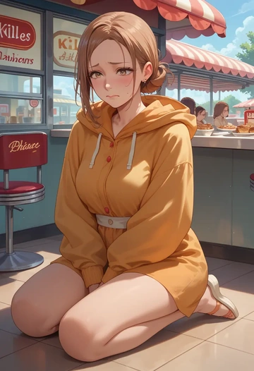 kill_me_baby,oribe_yasuna,crop windbreaker,shorts  - AI generated anime art