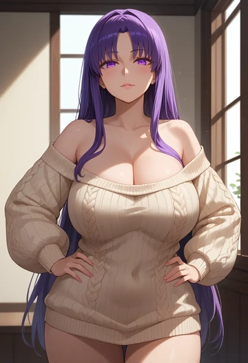 fate_(series),osakabehime_(fate),sweater  - AI generated anime art