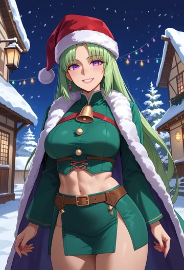 fate_(series),osakabehime_(fate),Christmas,dress  - AI generated anime art